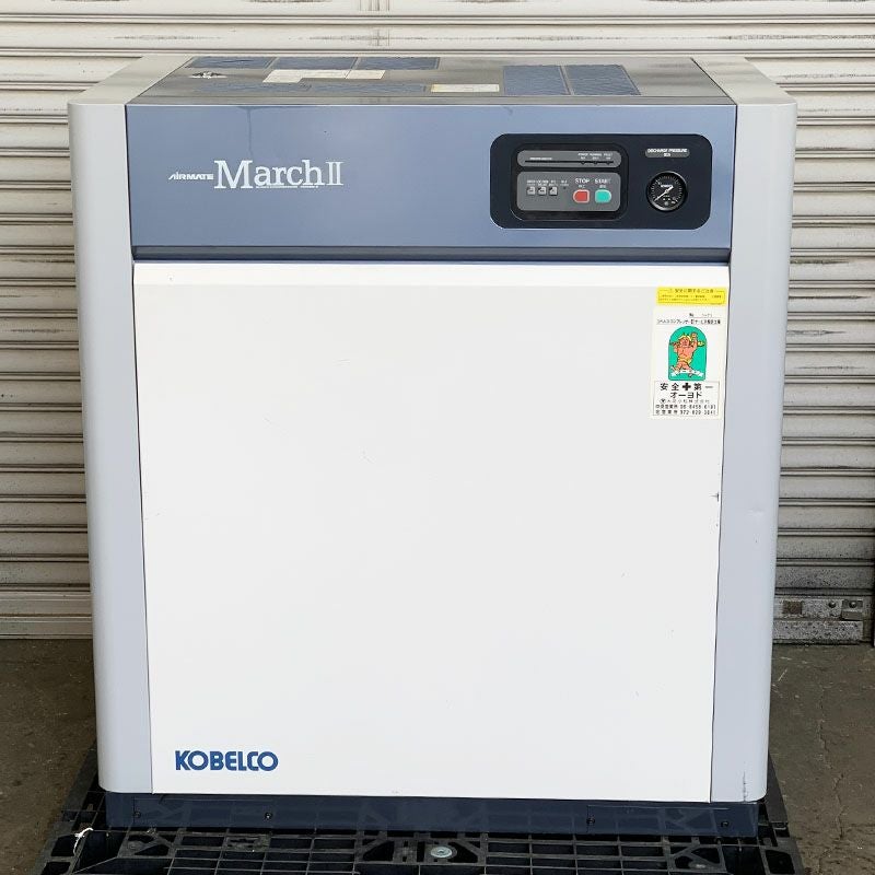 分解整備済】KOBELCO/コベルコ 7.5kW 10馬力 給油式スクリュー