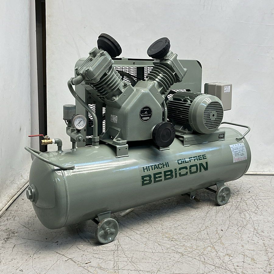 エアーコンプレッサー(200V)　3.7OP-8.5T　日立　中古品　【寄楽屋大網茂原店】 HITACHI/日立 3.7OP-8.5TA6 3.7kW/5馬力 レシプロコンプレッサー