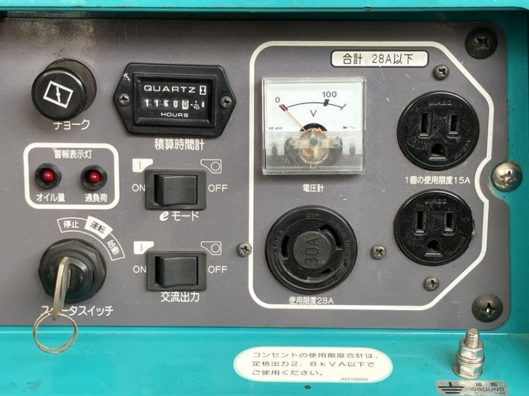 DENYO/デンヨー 2.8kVA インバーター発電機 GA-2800ES-IV セルスタート 