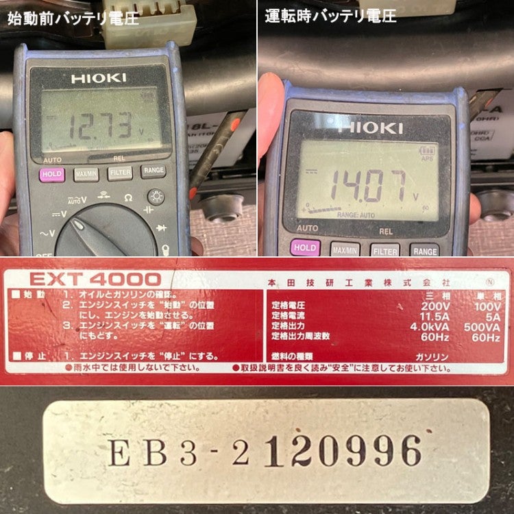 HONDA/ホンダ 三相4.0kVA AVRガソリンエンジン発電機 EXT4000K2-N1