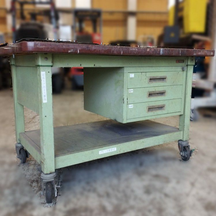 サカエ 中量作業台 1200×800×750mm キャスター付き 引き出し付き