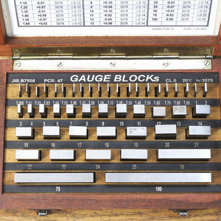 SK/新潟精機 GBS1-47(150804) ブロックゲージ 1級品 47個組 1.005
