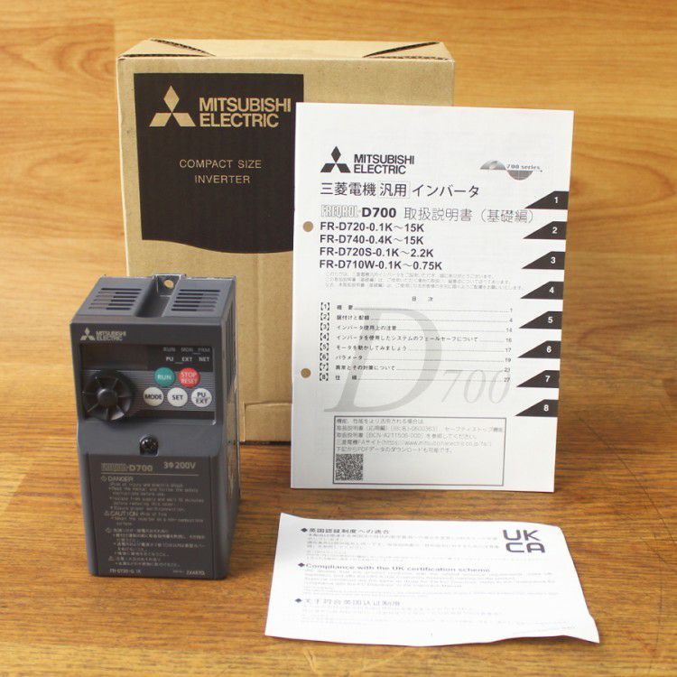 三菱電機 FR-D720-0.1K インバータ FREQROL-D700 3相200V/0.1kW(100W