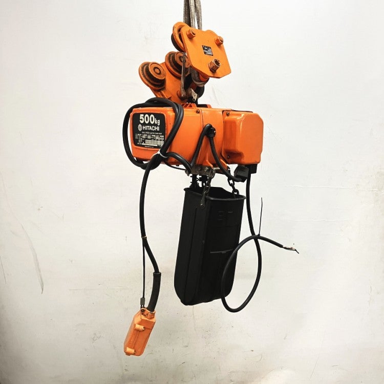 HITACHI/日立 1/2SNH 500kg電動チェーンブロック トロリ付 揚程9m