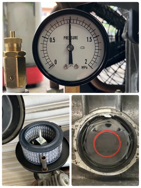 分解整備済み】アネスト岩田 2.2kW 3馬力 給油式レシプロ