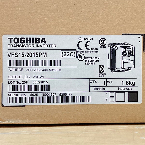 TOSHIBA/東芝 インバータ VFS15-2015PM 三相 200V 1.5kW TOSVERT VF
