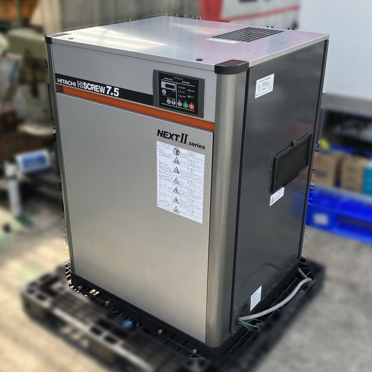 日立 10馬力 スクリューコンプレッサー 給油式 7.5kW エアコンプレッサ