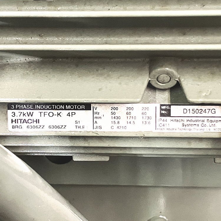 HITACHI/日立 3.7OP-9.5G6 3.7kW/5馬力 レシプロコンプレッサー オイル