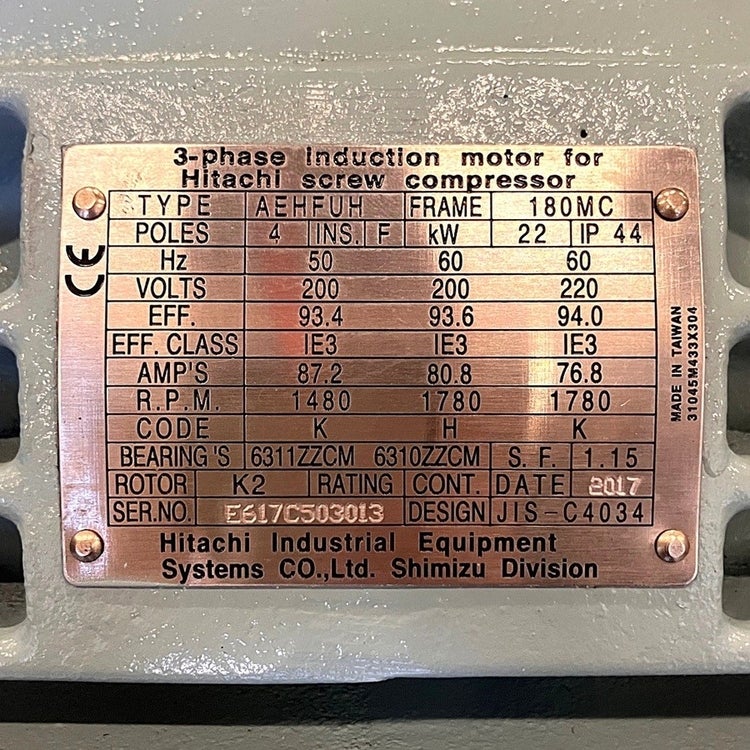 meiyu様 購入ページ HITACHI/日立産機 AEHFUH 22kw 30馬力 汎用モーター 三相200V 4P