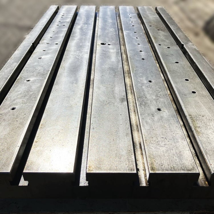マシニング用 サブテーブル 1100×600×73mm T溝付き T溝幅18mm 補助