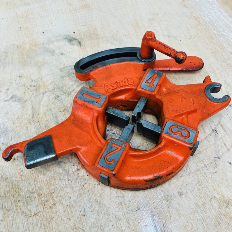 現状品］Asada/アサダ 15～20A ねじ切機 手動 ダイヘッド 1/2～ 3/4